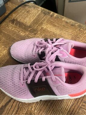 Nike Women’s Light Pink and Black Lace-Up Sneakers